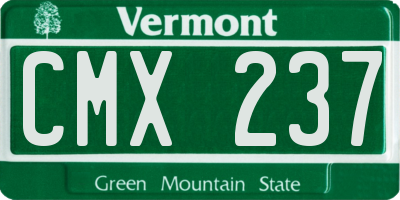 VT license plate CMX237