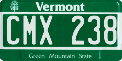VT license plate CMX238
