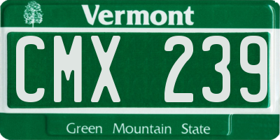 VT license plate CMX239