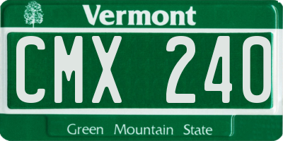 VT license plate CMX240