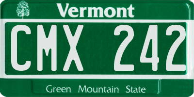 VT license plate CMX242