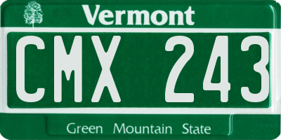 VT license plate CMX243
