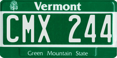 VT license plate CMX244