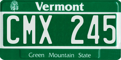 VT license plate CMX245