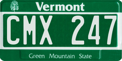 VT license plate CMX247