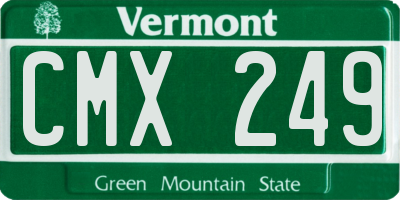 VT license plate CMX249