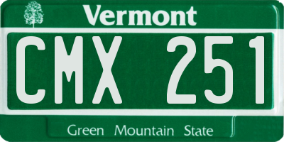 VT license plate CMX251
