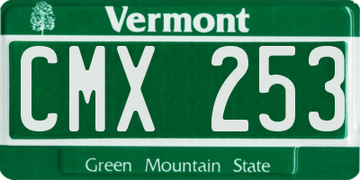 VT license plate CMX253
