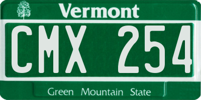 VT license plate CMX254