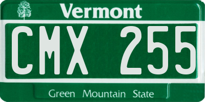 VT license plate CMX255