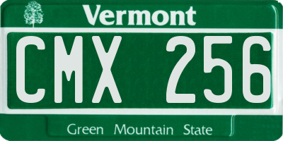VT license plate CMX256