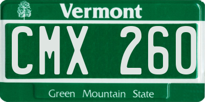 VT license plate CMX260