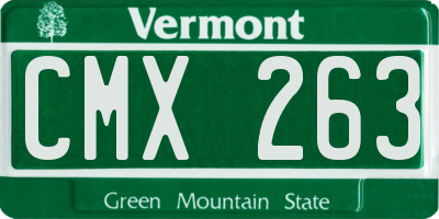 VT license plate CMX263