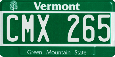 VT license plate CMX265