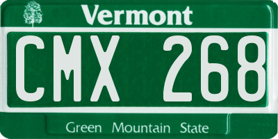 VT license plate CMX268
