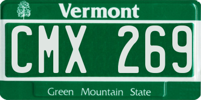 VT license plate CMX269