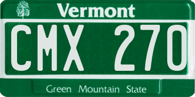 VT license plate CMX270
