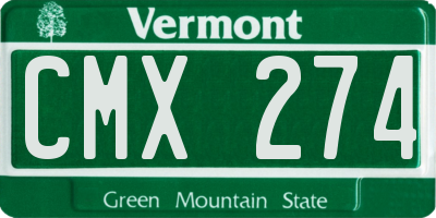 VT license plate CMX274