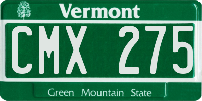 VT license plate CMX275