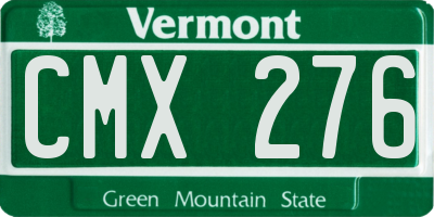 VT license plate CMX276