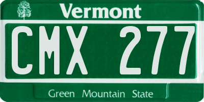 VT license plate CMX277
