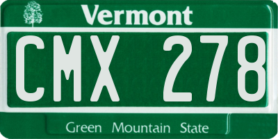 VT license plate CMX278