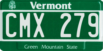 VT license plate CMX279