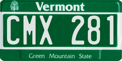VT license plate CMX281