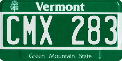 VT license plate CMX283