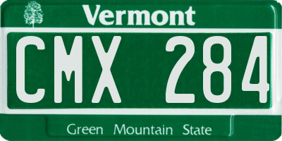 VT license plate CMX284