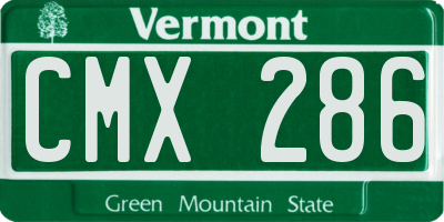 VT license plate CMX286