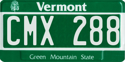 VT license plate CMX288