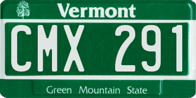 VT license plate CMX291
