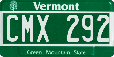 VT license plate CMX292