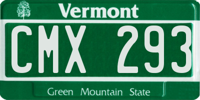 VT license plate CMX293