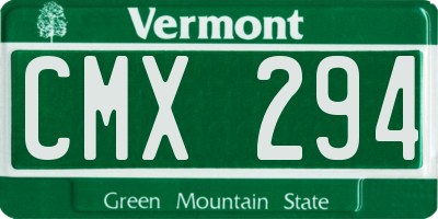 VT license plate CMX294
