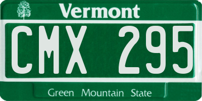 VT license plate CMX295
