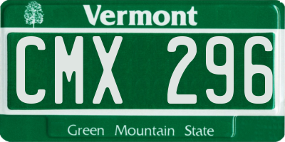 VT license plate CMX296