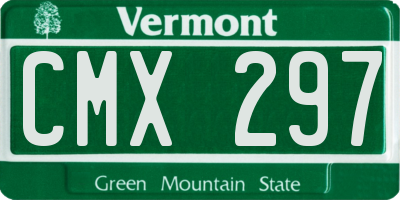 VT license plate CMX297