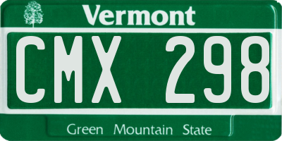 VT license plate CMX298