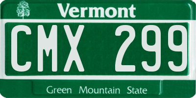 VT license plate CMX299