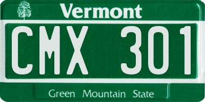 VT license plate CMX301