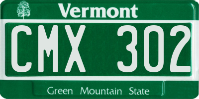VT license plate CMX302