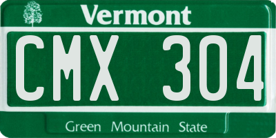 VT license plate CMX304