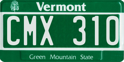 VT license plate CMX310
