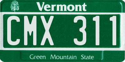 VT license plate CMX311