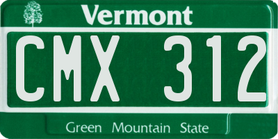 VT license plate CMX312