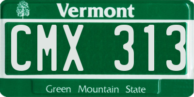 VT license plate CMX313
