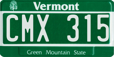VT license plate CMX315