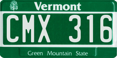 VT license plate CMX316